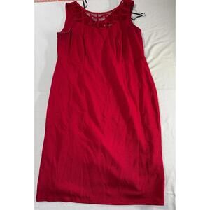 Red Sleeveless Midi Dress Size 16W by Maya Brooke